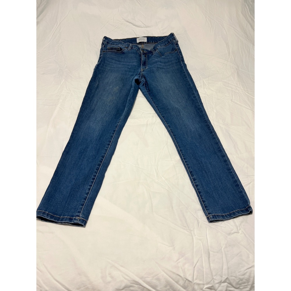 Crown & Ivy Womens Skinny Jeans Size 12 Medium Wash Blue Stretch Denim Pants